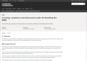 Gambling Commission licensing policy page explaining who needs a Great Britain operating licence